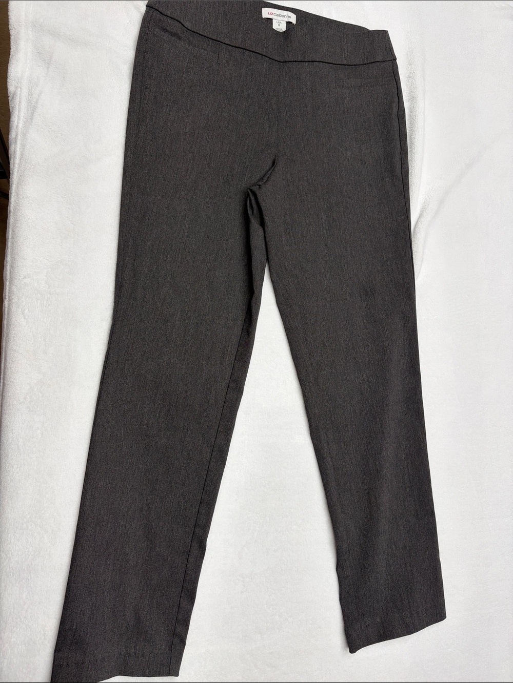 Liz Claiborne Women's Cropped Straight-Leg Pants in Charcoal Gray
